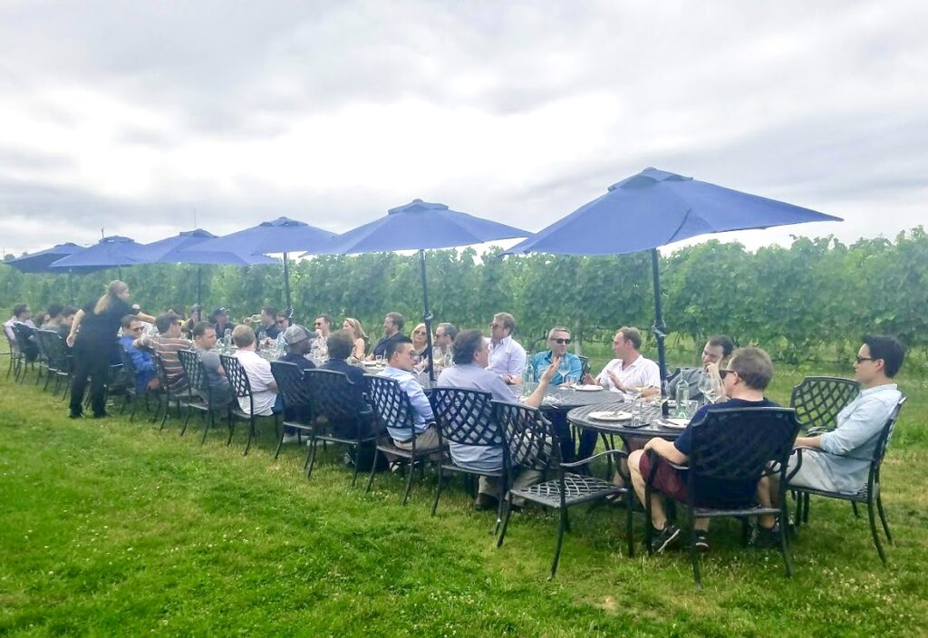 Tour Group Eating Outdoors